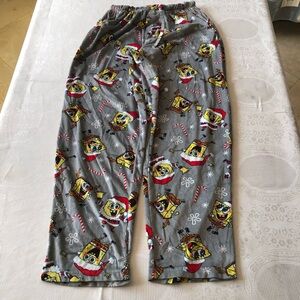 Sponge-Bob Square-Pants Christmas Edition Gray Pajama Casual Pants Men’s Size  M